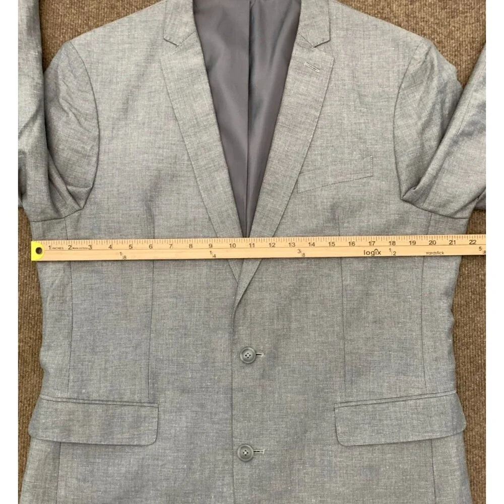 Kenneth Cole Blazer Mens 42L Linen Twill Textured Jacket Sportcoat